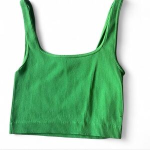 Vibrant Green Women's Ribbed Tank Top